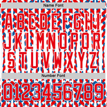 Charger l'image dans la galerie, Custom White Fire Red-Blue American Flag Hockey Lace Neck Jersey