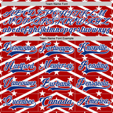 Charger l'image dans la galerie, Custom Red Royal-White American Flag Hockey Lace Neck Jersey