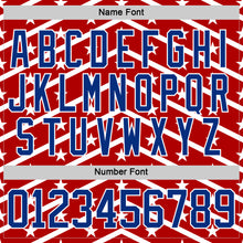 Charger l'image dans la galerie, Custom Red Royal-White American Flag Hockey Lace Neck Jersey