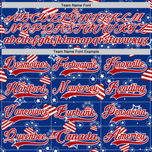 Charger l'image dans la galerie, Custom Royal Red-White American Flag Hockey Lace Neck Jersey
