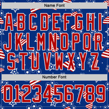 Charger l'image dans la galerie, Custom Royal Red-White American Flag Hockey Lace Neck Jersey