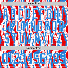 Charger l'image dans la galerie, Custom White Powder Blue-Red American Flag Hockey Lace Neck Jersey