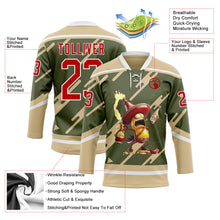Charger l'image dans la galerie, Custom Olive Red Vegas Gold-White 3D Pattern Design Foodie Funny Hot Sauce Chili Hockey Lace Neck Jersey