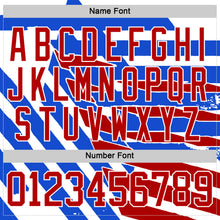 Загрузить изображение в средство просмотра галереи, Custom White Red-Thunder Blue 3D Pattern Design Foodie Funny Hamberger Fries Hockey Lace Neck Jersey