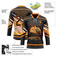 Charger l'image dans la galerie, Custom Black Bay Orange-White 3D Pattern Design Foodie Funny Tacos Hockey Lace Neck Jersey