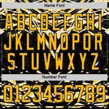 Load image into Gallery viewer, Custom Black Gold-White 3D Pattern Design Foodie Funny Hot Dog Hockey Lace Neck Jersey