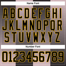 Laden Sie das Bild in den Galerie-Viewer, Custom Black Pink Gold-White 3D Pattern Design Stripe Gradient Hockey Lace Neck Jersey