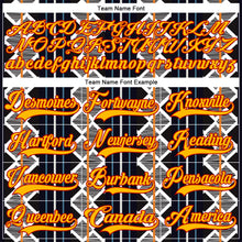 Charger l'image dans la galerie, Custom Black Gold Blue Red-White 3D Pattern Design Stripe Geometric Hockey Lace Neck Jersey