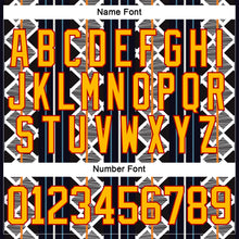 Charger l'image dans la galerie, Custom Black Gold Blue Red-White 3D Pattern Design Stripe Geometric Hockey Lace Neck Jersey