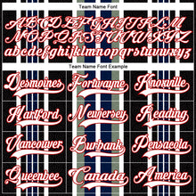 Load image into Gallery viewer, Custom Black White Green Navy-Red 3D Pattern Design Stripe Hockey Lace Neck Jersey