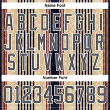 Загрузить изображение в средство просмотра галереи, Custom Cream Steel Gray Red Navy-White 3D Pattern Design Stripe Hockey Lace Neck Jersey