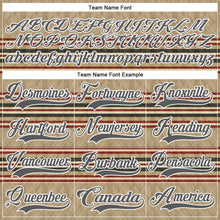 Load image into Gallery viewer, Custom Old Gold Steel Gray Red Cream-White 3D Pattern Design Stripe Hockey Lace Neck Jersey
