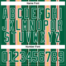 Load image into Gallery viewer, Custom Kelly Green Pink Yellow Black-White 3D Pattern Design Stripe Hockey Lace Neck Jersey