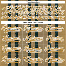 Load image into Gallery viewer, Custom Old Gold Green Black-White 3D Pattern Design Stripe Hockey Lace Neck Jersey