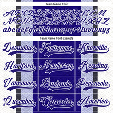 Laden Sie das Bild in den Galerie-Viewer, Custom Dark Purple Black-White 3D Pattern Design Stripe Hockey Lace Neck Jersey