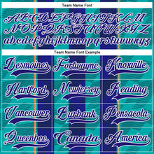 Charger l'image dans la galerie, Custom Dark Purple Green-White 3D Pattern Design Stripe Hockey Lace Neck Jersey