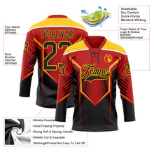 Загрузить изображение в средство просмотра галереи, Custom Red Black Yellow-White 3D Abstract Pattern Graphic Cyber Mecha E-sport Hockey Lace Neck Jersey