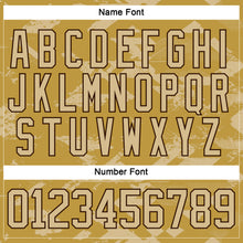 Загрузить изображение в средство просмотра галереи, Custom Old Gold Vegas Gold Brown-Black 3D Pattern Tribal Indigenous Grunge Splash Hockey Lace Neck Jersey