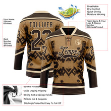 Load image into Gallery viewer, Custom Old Gold Brown-City Cream 3D Pattern Tribal Indigenous Grunge Geometric Splash Hockey Lace Neck Jersey
