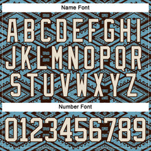 Charger l'image dans la galerie, Custom Shadow Blue Cream-Brown 3D Pattern Tribal Indigenous Grunge Geometric Splash Hockey Lace Neck Jersey