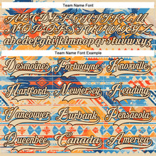 Загрузить изображение в средство просмотра галереи, Custom Shadow Blue City Cream Brown-Orange 3D Pattern Tribal Indigenous Grunge Splash Hockey Lace Neck Jersey