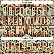 Загрузить изображение в средство просмотра галереи, Custom Brown City Cream Orange-Blue 3D Pattern Tribal Indigenous Grunge Geometric Splash Hockey Lace Neck Jersey