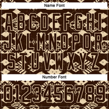 Загрузить изображение в средство просмотра галереи, Custom Brown City Cream 3D Pattern Tribal Indigenous Grunge Geometric Splash Hockey Lace Neck Jersey