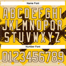 Charger l'image dans la galerie, Custom Yellow City Cream-Brown 3D Pattern Tribal Indigenous Grunge Geometric Splash Hockey Lace Neck Jersey