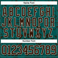 Загрузить изображение в средство просмотра галереи, Custom Midnight Green Brown-Cream 3D Pattern Tribal Indigenous Grunge Splash Hockey Lace Neck Jersey