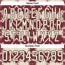 Загрузить изображение в средство просмотра галереи, Custom Burgundy Cream-Brown 3D Pattern Tribal Indigenous Grunge Geometric Splash Hockey Lace Neck Jersey