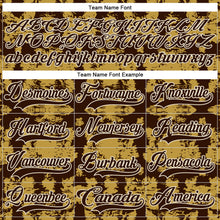 Загрузить изображение в средство просмотра галереи, Custom Brown Old Gold-Cream 3D Pattern Tribal Indigenous Grunge Splash Hockey Lace Neck Jersey