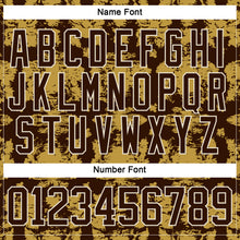 Загрузить изображение в средство просмотра галереи, Custom Brown Old Gold-Cream 3D Pattern Tribal Indigenous Grunge Splash Hockey Lace Neck Jersey