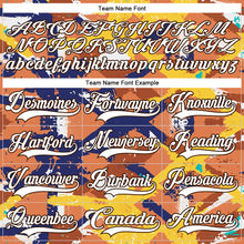 Charger l'image dans la galerie, Custom Texas Orange White Yellow Blue-Brown 3D Pattern Tribal Indigenous Grunge Splash Hockey Lace Neck Jersey