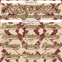 Загрузить изображение в средство просмотра галереи, Custom City Cream Burgundy-Brown 3D Pattern Tribal Indigenous Grunge Splash Hockey Lace Neck Jersey