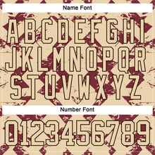 Загрузить изображение в средство просмотра галереи, Custom City Cream Burgundy-Brown 3D Pattern Tribal Indigenous Grunge Splash Hockey Lace Neck Jersey