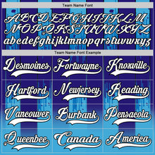 Laden Sie das Bild in den Galerie-Viewer, Custom White Blue Gold-Black 3D Pattern Abstract Buffalo Inspired Stripe Hockey Lace Neck Jersey