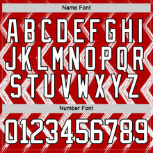 Charger l'image dans la galerie, Custom Red White-Black 3D Pattern Abstract Chicago Inspired Zigzag Hockey Lace Neck Jersey