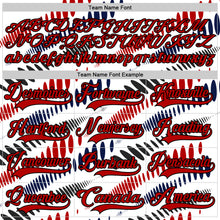 Laden Sie das Bild in den Galerie-Viewer, Custom White Red Navy-Black 3D Pattern Abstract Columbus Inspired Round Hockey Lace Neck Jersey
