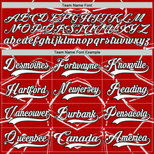 Charger l'image dans la galerie, Custom Red White-Black 3D Pattern Abstract Detroit Inspired Line Hockey Lace Neck Jersey