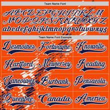 Laden Sie das Bild in den Galerie-Viewer, Custom Orange Navy-White 3D Pattern Abstract Edmonton Inspired Splash Hockey Lace Neck Jersey