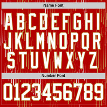 Загрузить изображение в средство просмотра галереи, Custom Red White-Old Gold 3D Pattern Abstract Florida Inspired Line Hockey Lace Neck Jersey