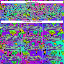 Load image into Gallery viewer, Custom Purple Pea Green-Black 3D Pattern Trippy Psychedelic Magic Mushrooms Hockey Lace Neck Jersey