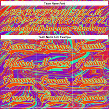 Load image into Gallery viewer, Custom Purple Orange-Pea Green 3D Pattern Trippy Psychedelic Fluid Hockey Lace Neck Jersey