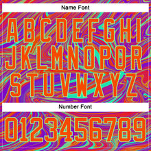 Load image into Gallery viewer, Custom Purple Orange-Pea Green 3D Pattern Trippy Psychedelic Fluid Hockey Lace Neck Jersey