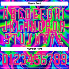 Загрузить изображение в средство просмотра галереи, Custom Black Hot Pink-Pea Green 3D Pattern Trippy Psychedelic Neon Trendy Holographic Vaporwave Style Hockey Lace Neck Jersey