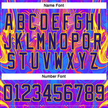 Laden Sie das Bild in den Galerie-Viewer, Custom Dark Purple Red-Yellow 3D Pattern Trippy Psychedelic Fluid Hockey Lace Neck Jersey