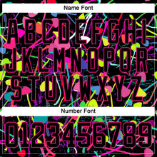 Laden Sie das Bild in den Galerie-Viewer, Custom Black Hot Pink 3D Pattern Trippy Psychedelic Magic Mushrooms Hockey Lace Neck Jersey