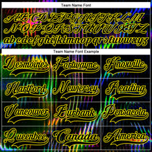 Laden Sie das Bild in den Galerie-Viewer, Custom Black Light Yellow 3D Pattern Trippy Psychedelic Fluid Hockey Lace Neck Jersey