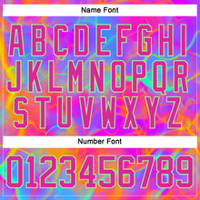 Charger l'image dans la galerie, Custom Deep Pink Pea Green Purple-Orange 3D Pattern Trippy Psychedelic Neon Hockey Lace Neck Jersey