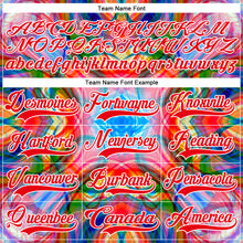 Laden Sie das Bild in den Galerie-Viewer, Custom White Fire Red Green Blue-Yellow 3D Pattern Trippy Psychedelic Geometric Hockey Lace Neck Jersey